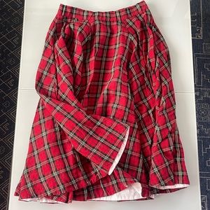 Son de Flor Red Tartan Skirt